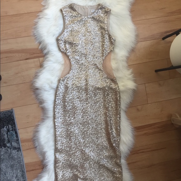 Dress the population gold sequin dress - Picture 3 of 8